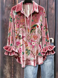 Women's 3D Printing Floral Loose Casual Shirt
