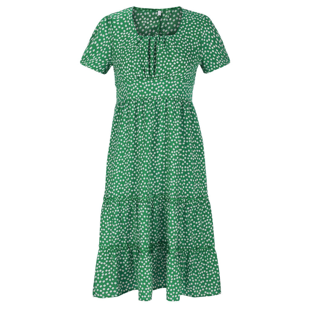 Vintage Ditsy Floral Regular Fit Dress With No
