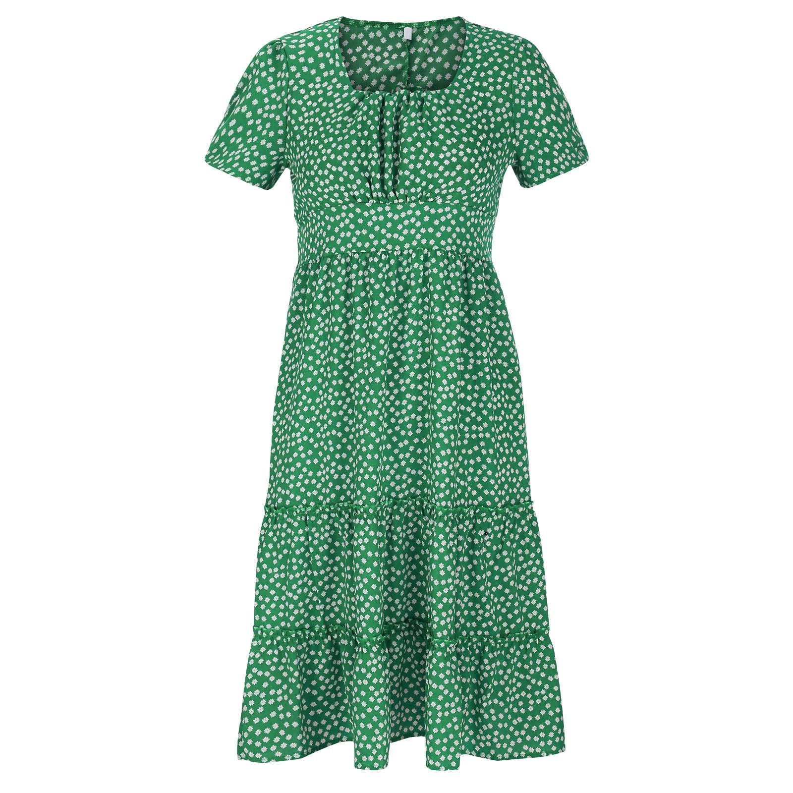 Vintage Ditsy Floral Regular Fit Dress With No
