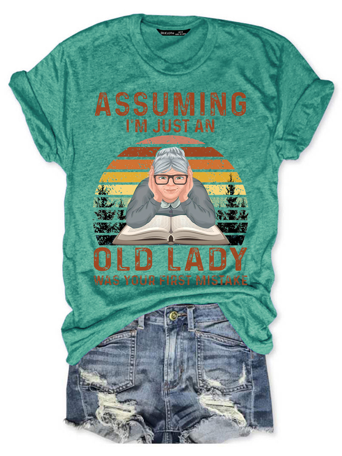 Assuming I'm Just An Old Lady Was Your First Mistake Book Lovers Gift Women's V-Neck T-Shirt