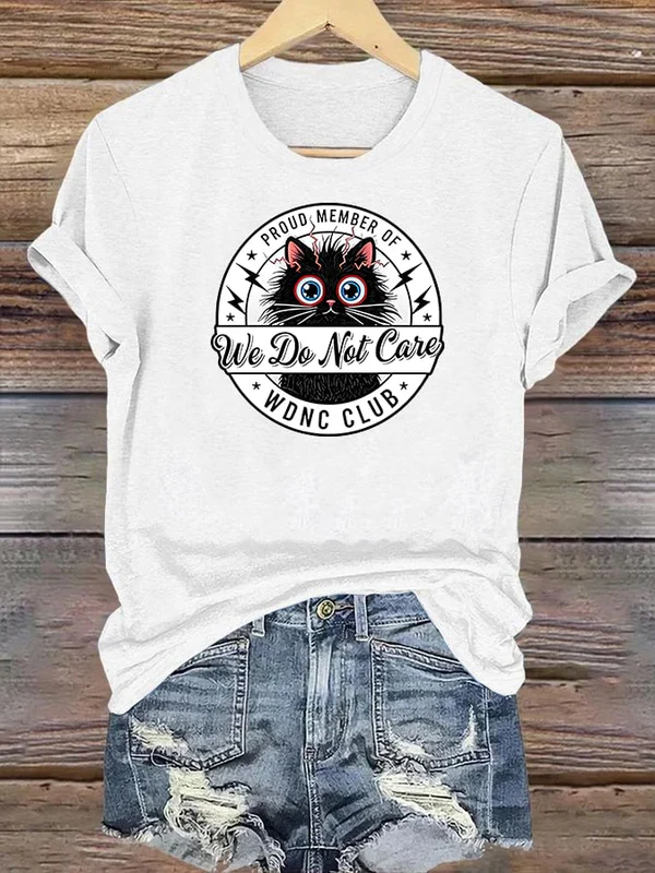 Women's Retro Funny Proud Member Of Club We Do Not Care Menopause Perimenopause Print T-Shirts