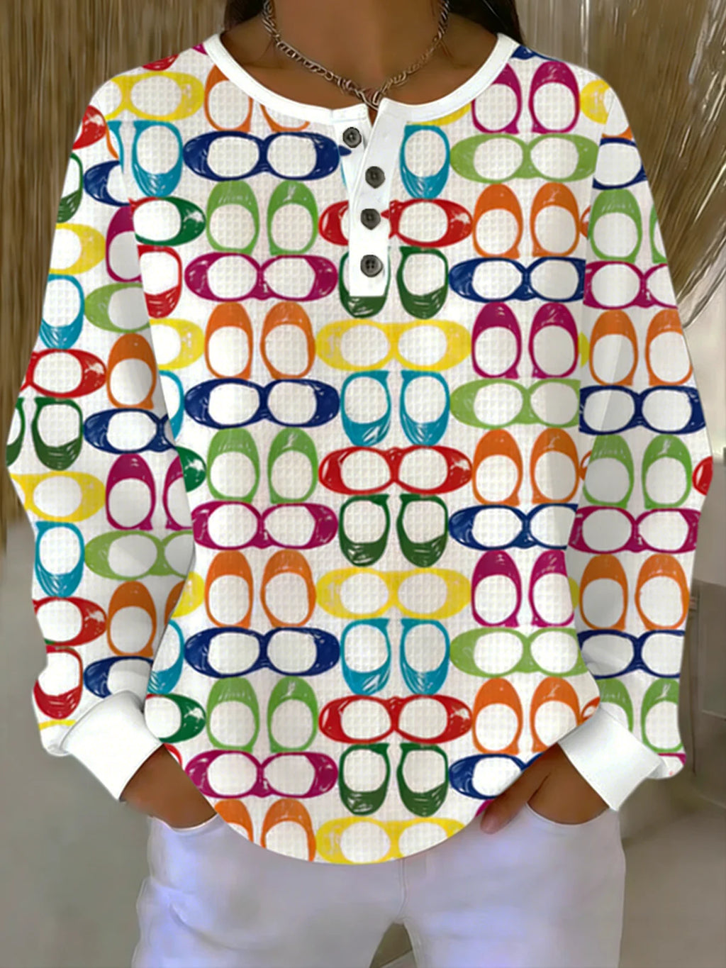 Others Casual Loose Geometric Sweatshirt