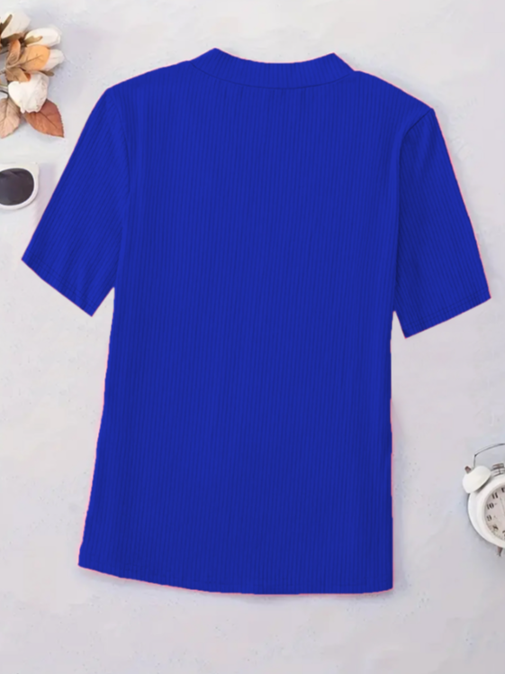 Women's Short Sleeve T-shirt Summer Black Plain V Neck Daily Going Out Casual Top