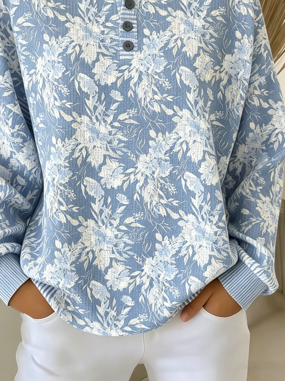 Casual Floral Others Loose Sweatshirt