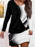 Floral Pattern Fake 2in 1 Casual Dress
