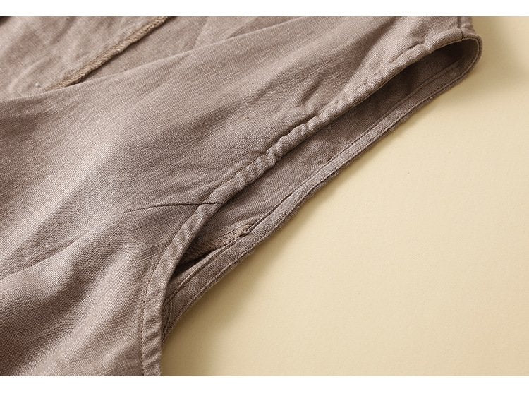 Cotton And Linen Others Loose Elegant Vest