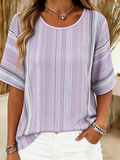 Crew Neck Vintage Cotton-Blend Loose T-Shirt