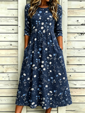 Loose Others Floral Vintage Dress With No