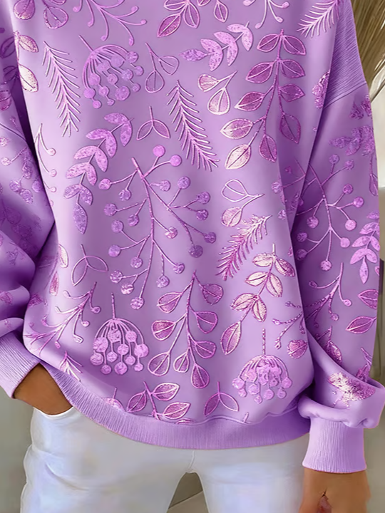 Loose Printing Casual Crew Neck Sweatshirt