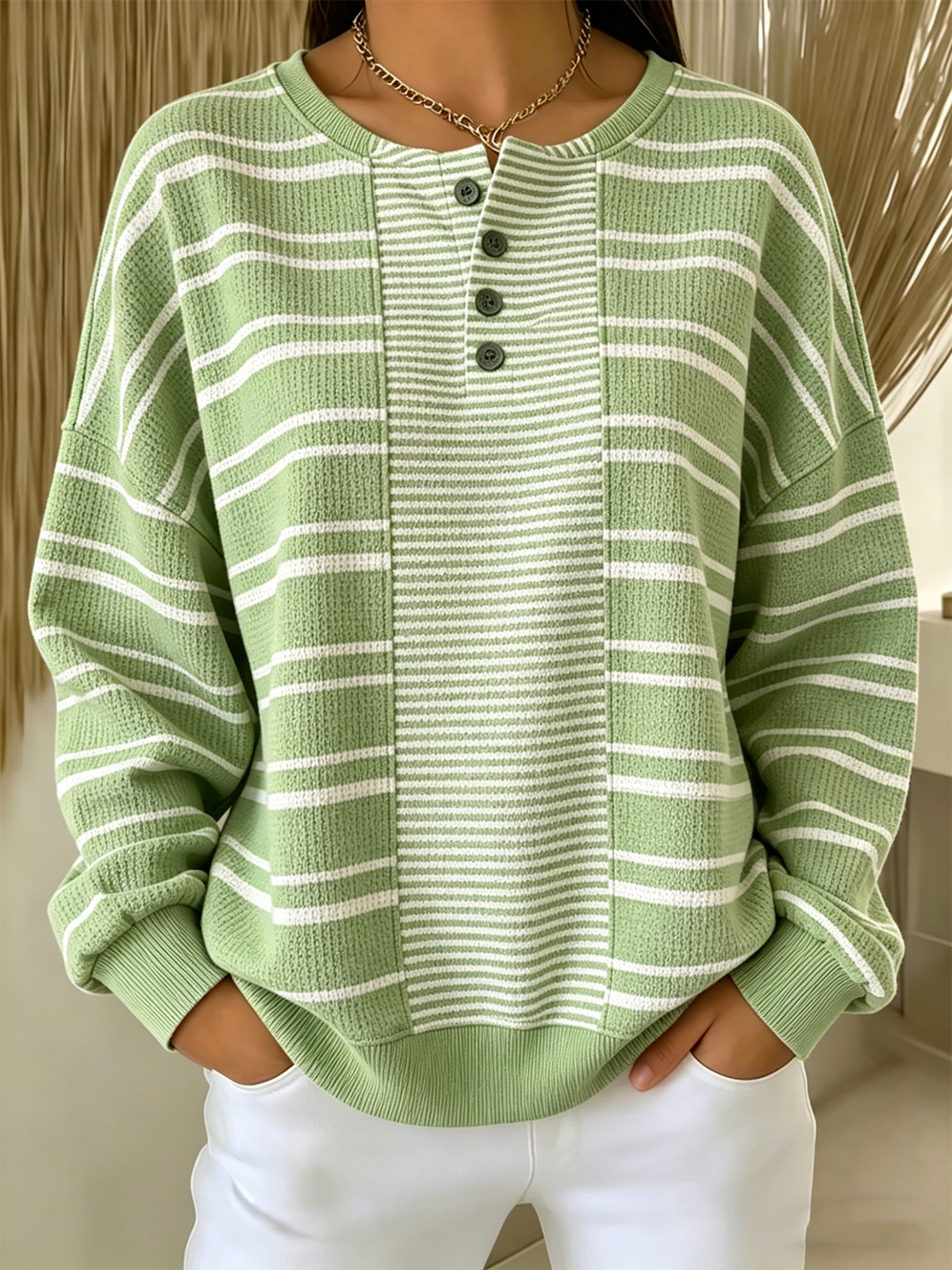 Striped Loose Others Casual Sweatshirt