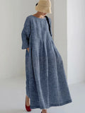 Loose Striped Vacation Dress With No