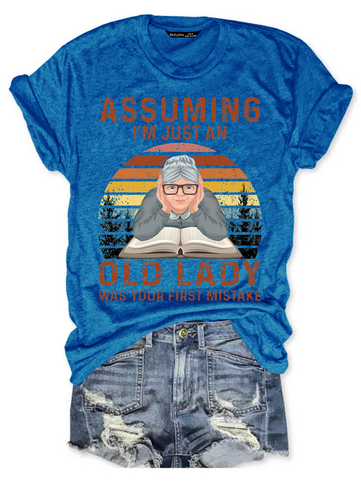 Assuming I'm Just An Old Lady Was Your First Mistake Book Lovers Gift Women's V-Neck T-Shirt