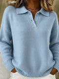 Shawl Collar Loose Casual Plain Sweater
