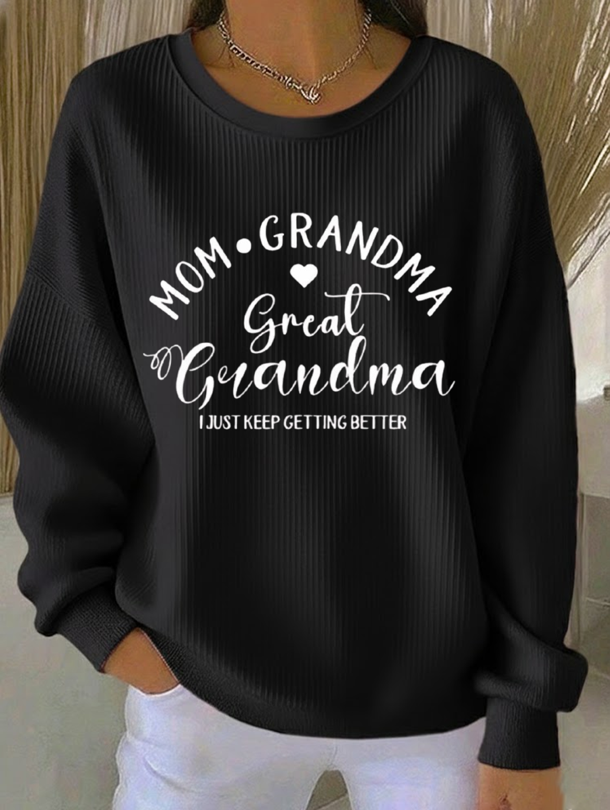 Casual Printing Text Letters Loose Sweatshirt