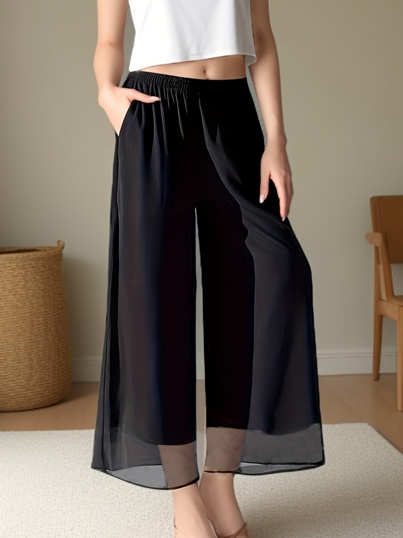Plain Elegant Loose Pants