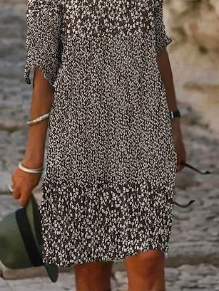 Women's Floral Print V-Neck Dress