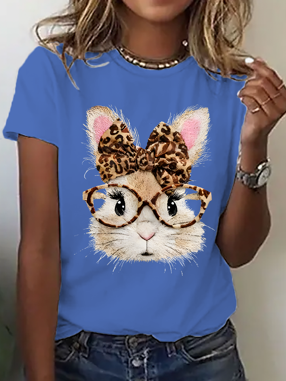 Women's Happy Easter Bunny short-sleeved T-shirt
