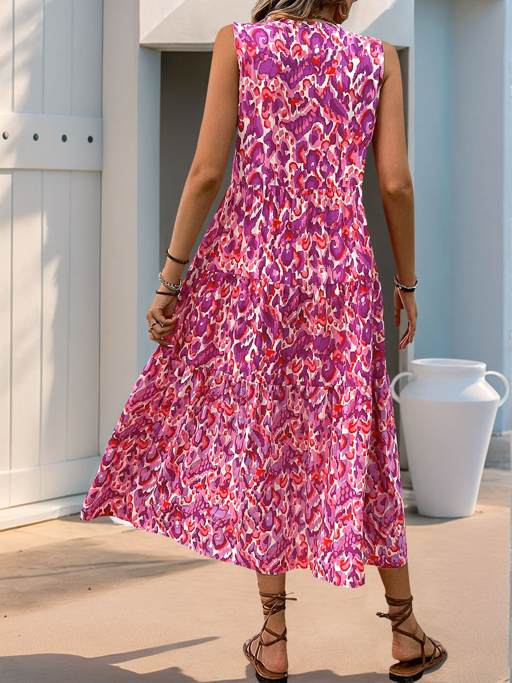 Loose Others Boho Geometric Dress With No