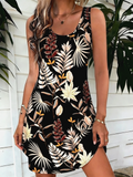 Casual Loose Crew Neck Dress With No