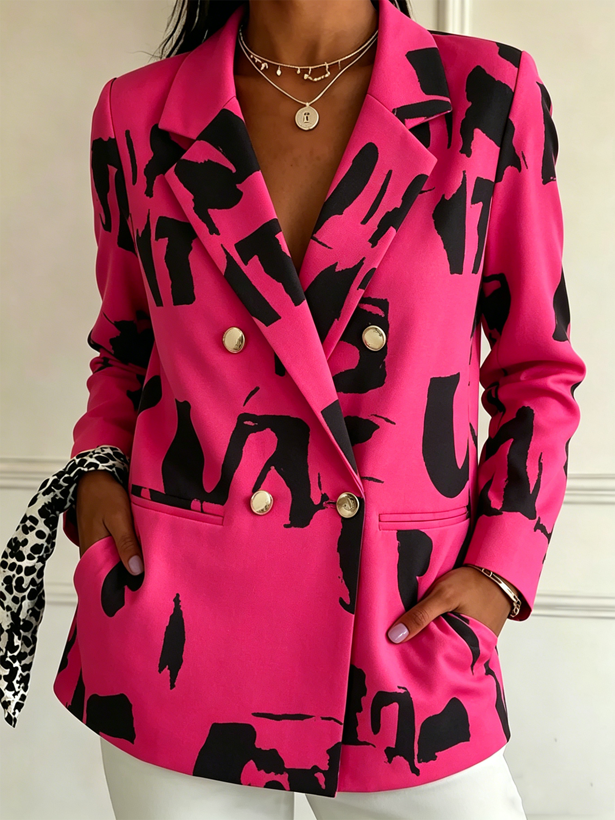 Elegant Geometric Loose Others Blazer