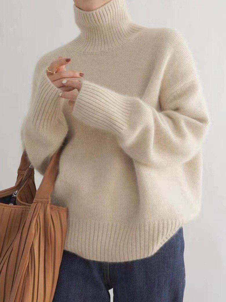 Loose Acrylic Plain Simple Sweater