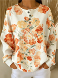 Floral Casual Loose Others Sweatshirt