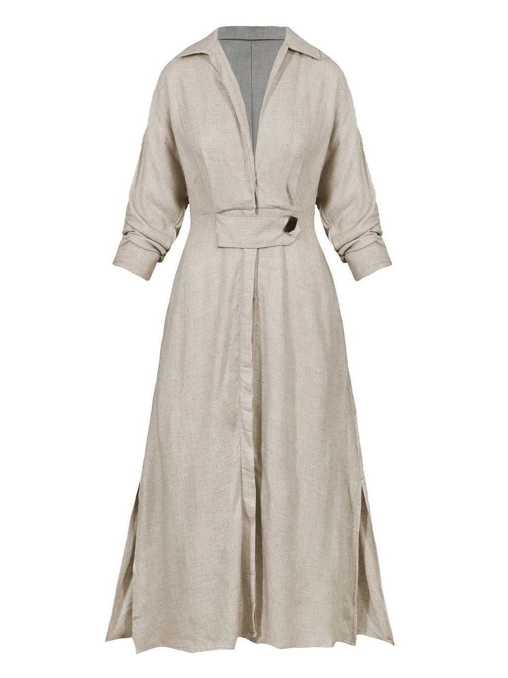 Simple Regular Fit Plain Dress With No Belt