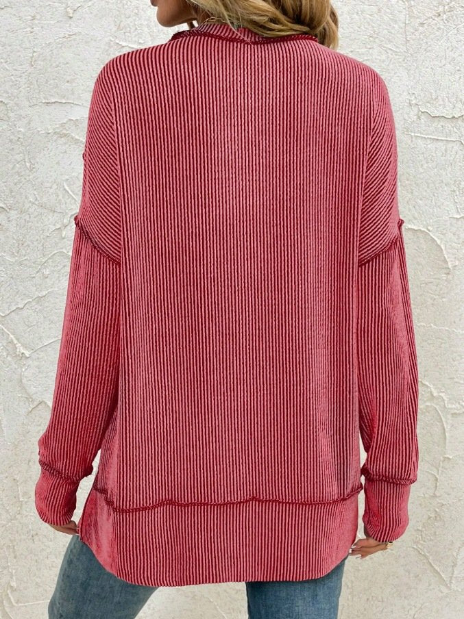 Plain Crew Neck Casual Sweatshirt