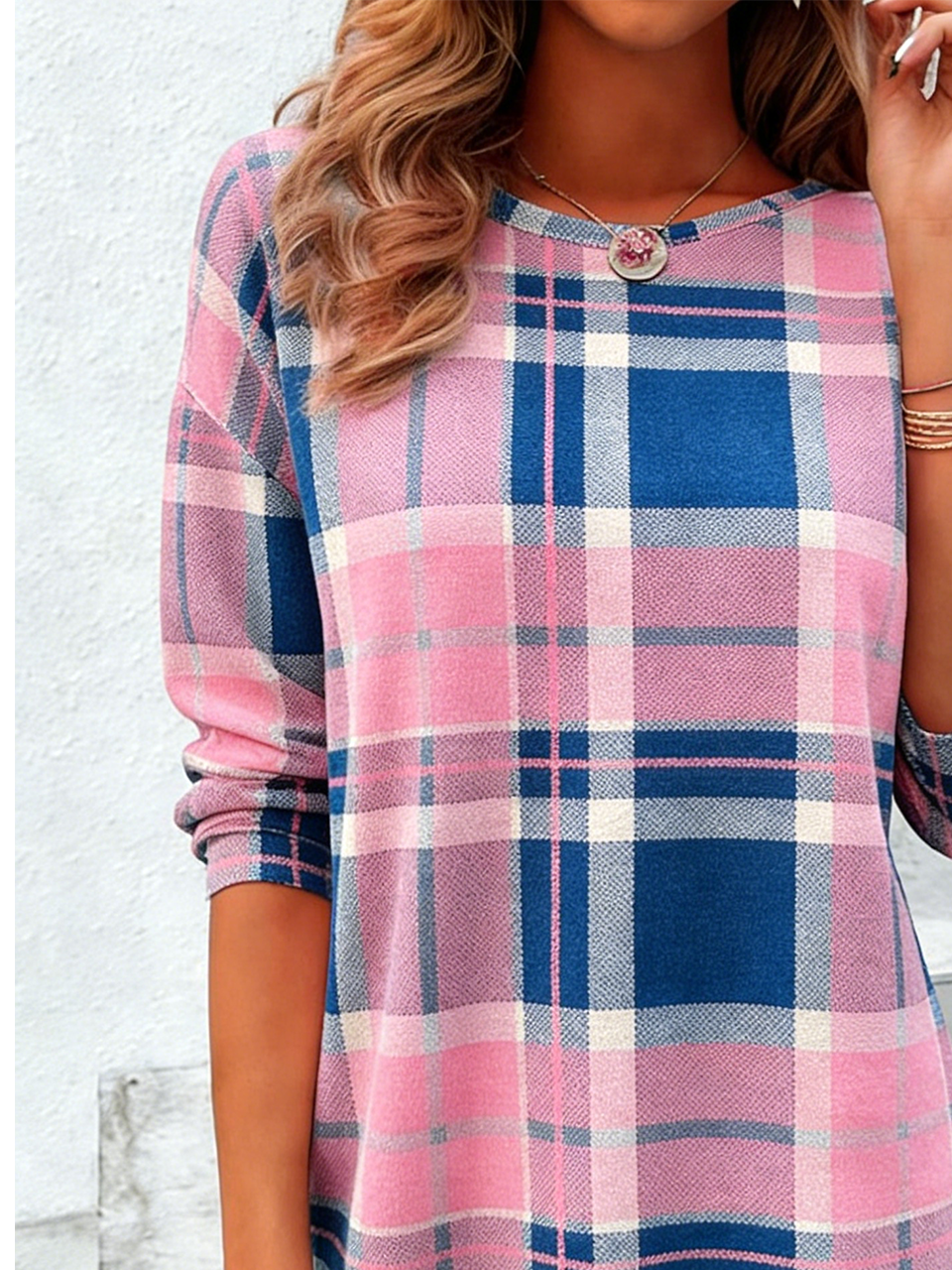 Loose Geometric Elegant Crew Neck T-Shirt