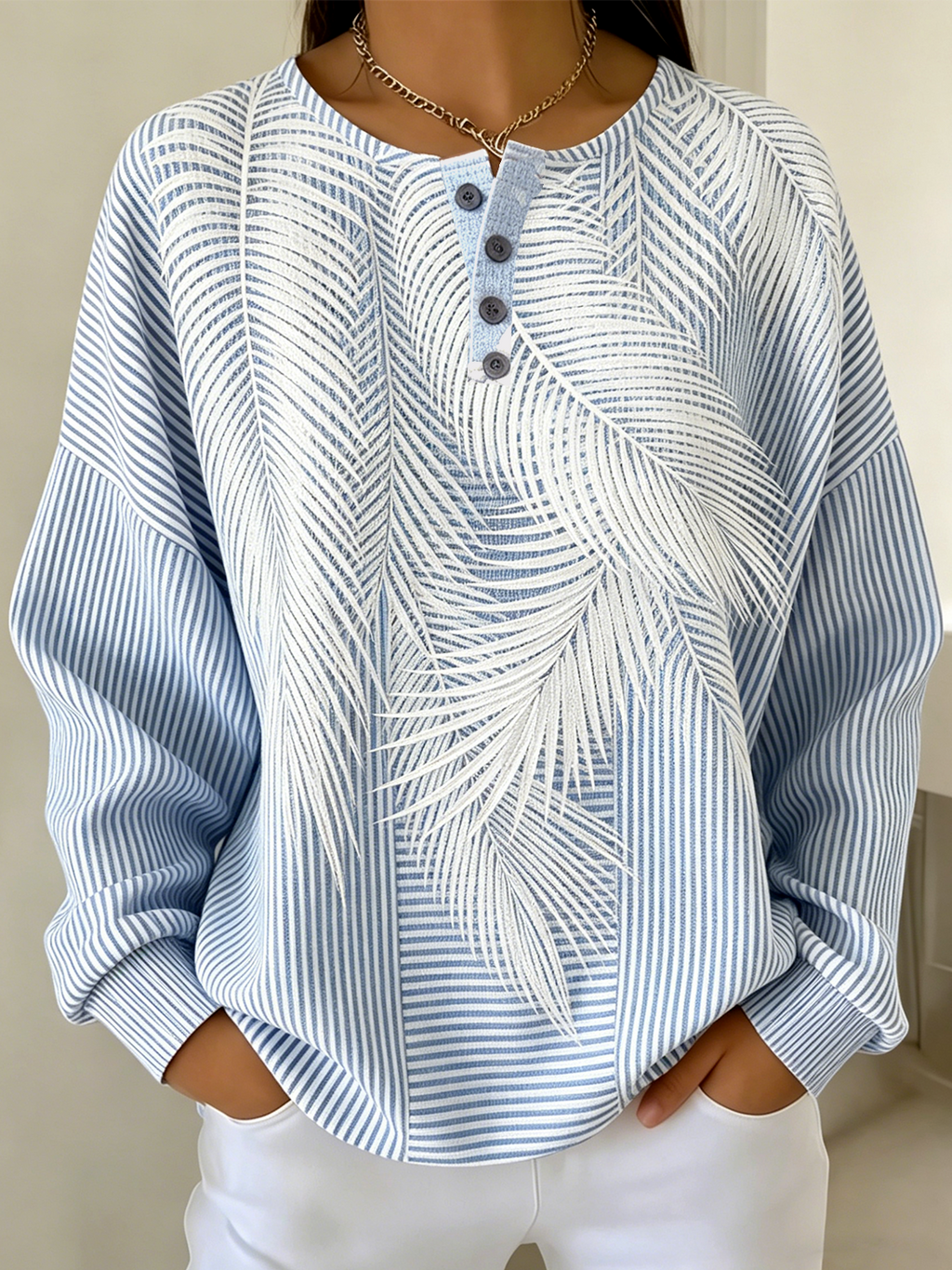 Casual Loose Floral Others Sweatshirt