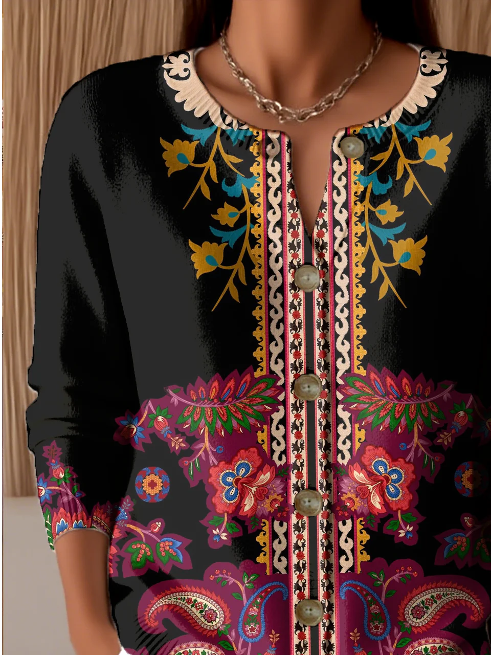Knitted Crew Neck Casual Loose Cardigan