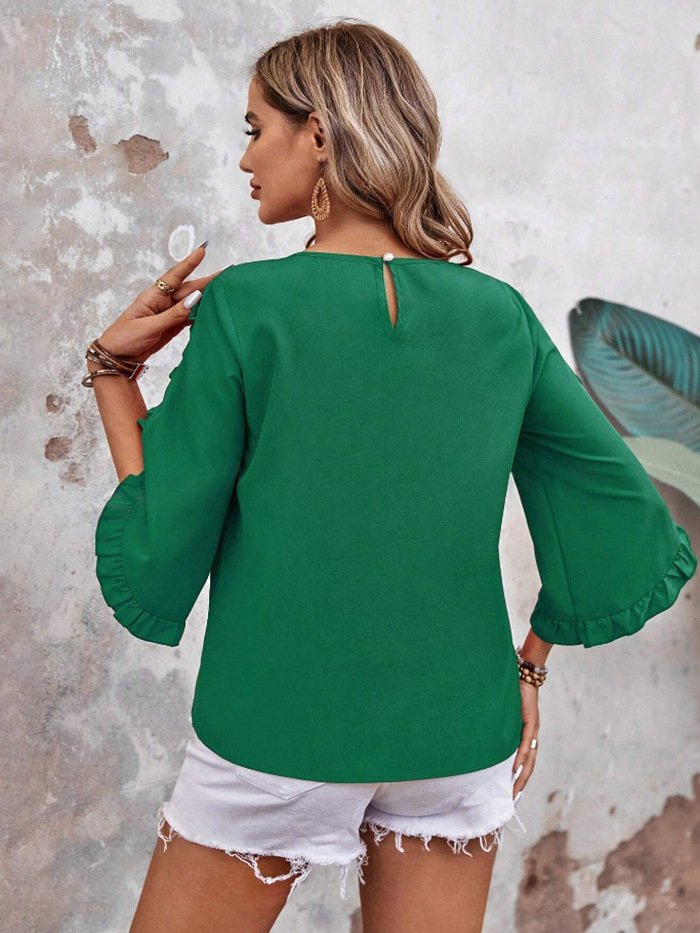 Crew Neck Casual Loose Plain T-Shirt