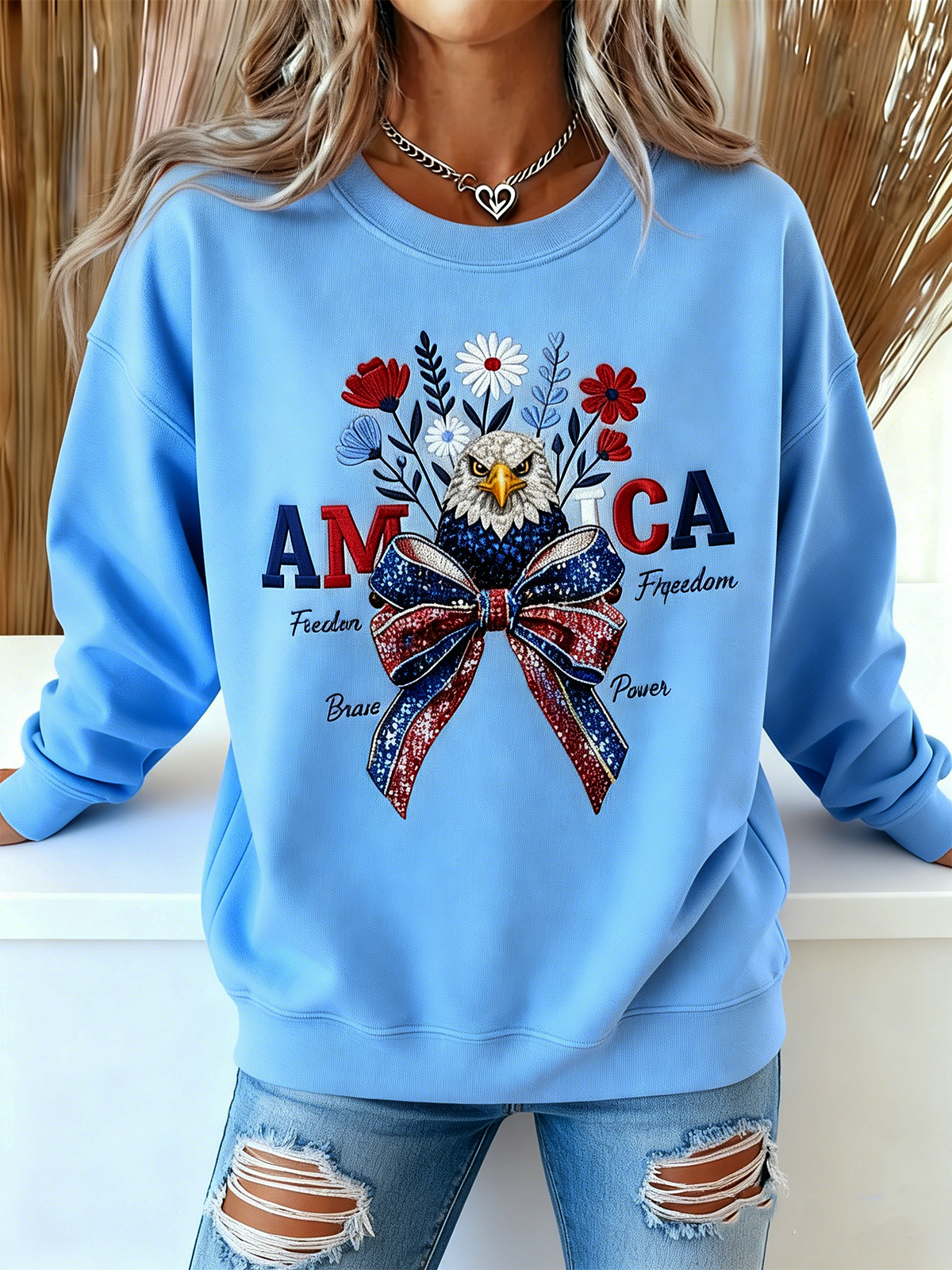 250th anniversary Crew Neck Vintage Independence Day Sweatshirt