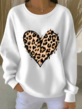 Crew Neck Casual Printing Heart/Cordate Sweatshirt