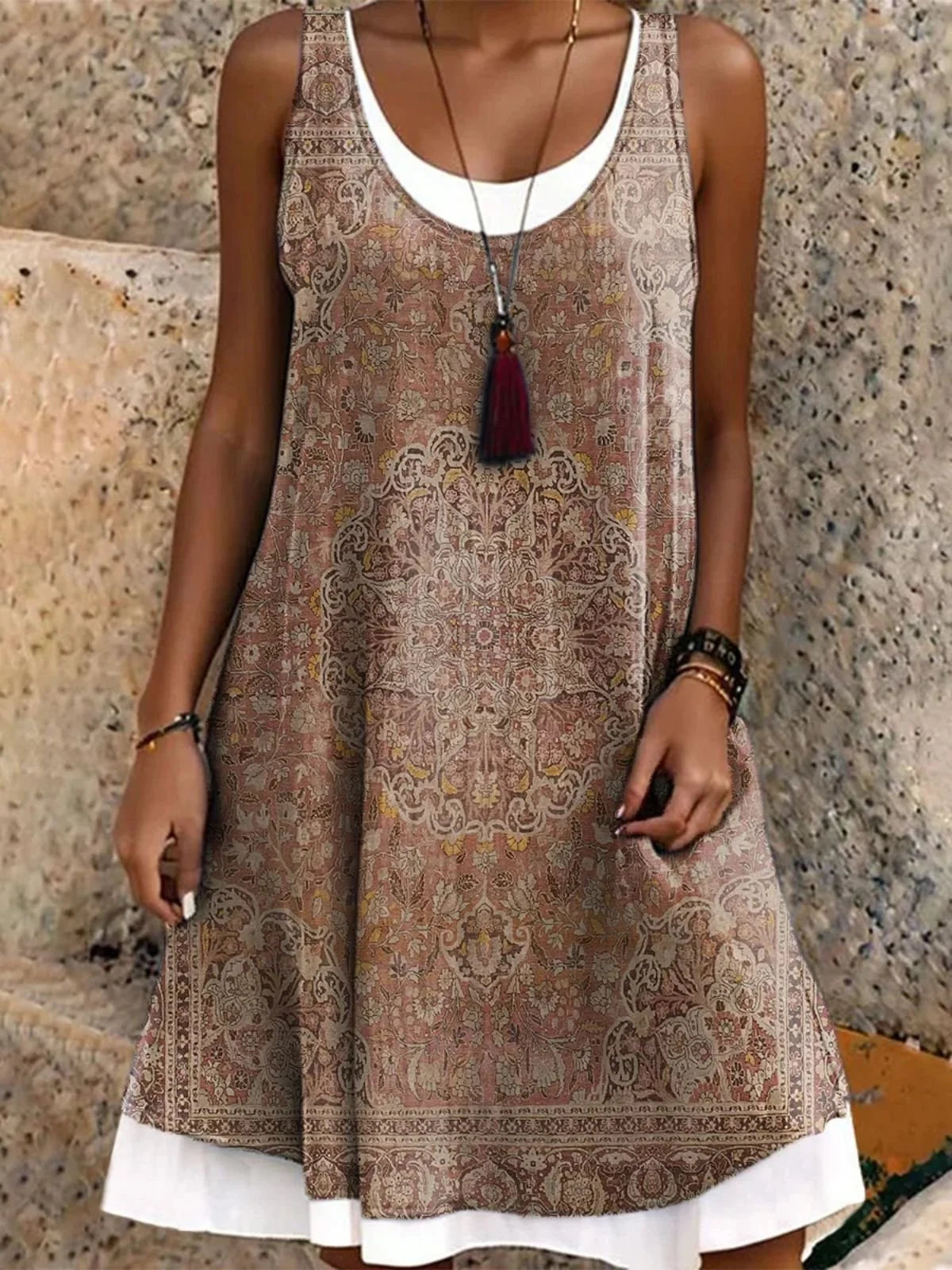 Casual Cotton Dress With No