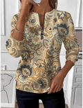 Crew Neck Simple Ethnic Loose Sweatshirt