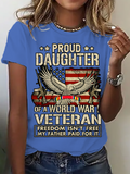 Proud Daughter Of A Wwii Veteran T-Shirt World War 2 Veterans Daughter Cotton T-Shirt