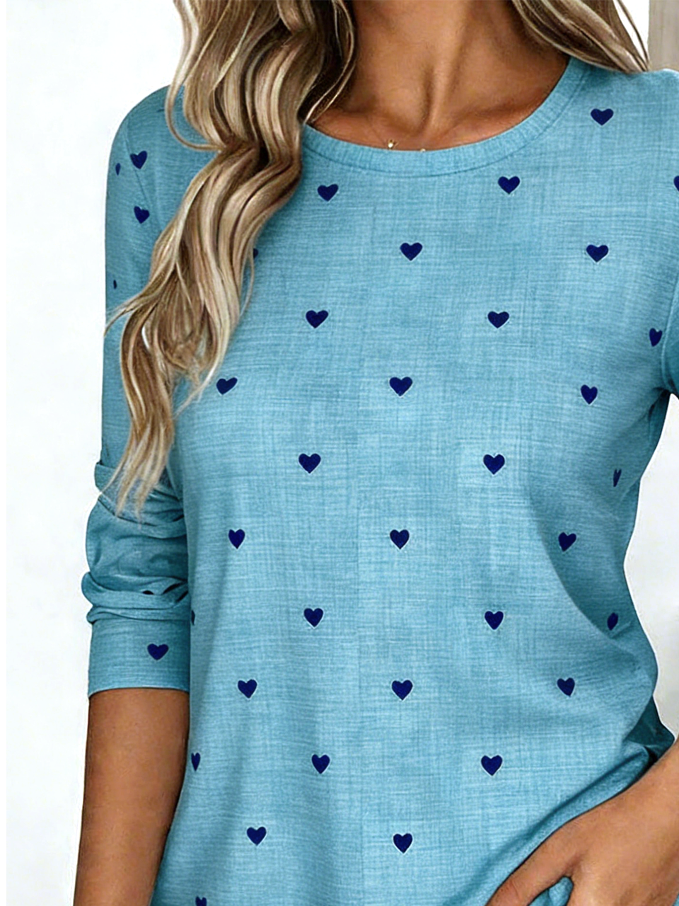 Casual Crew Neck Cotton-Blend T-Shirt