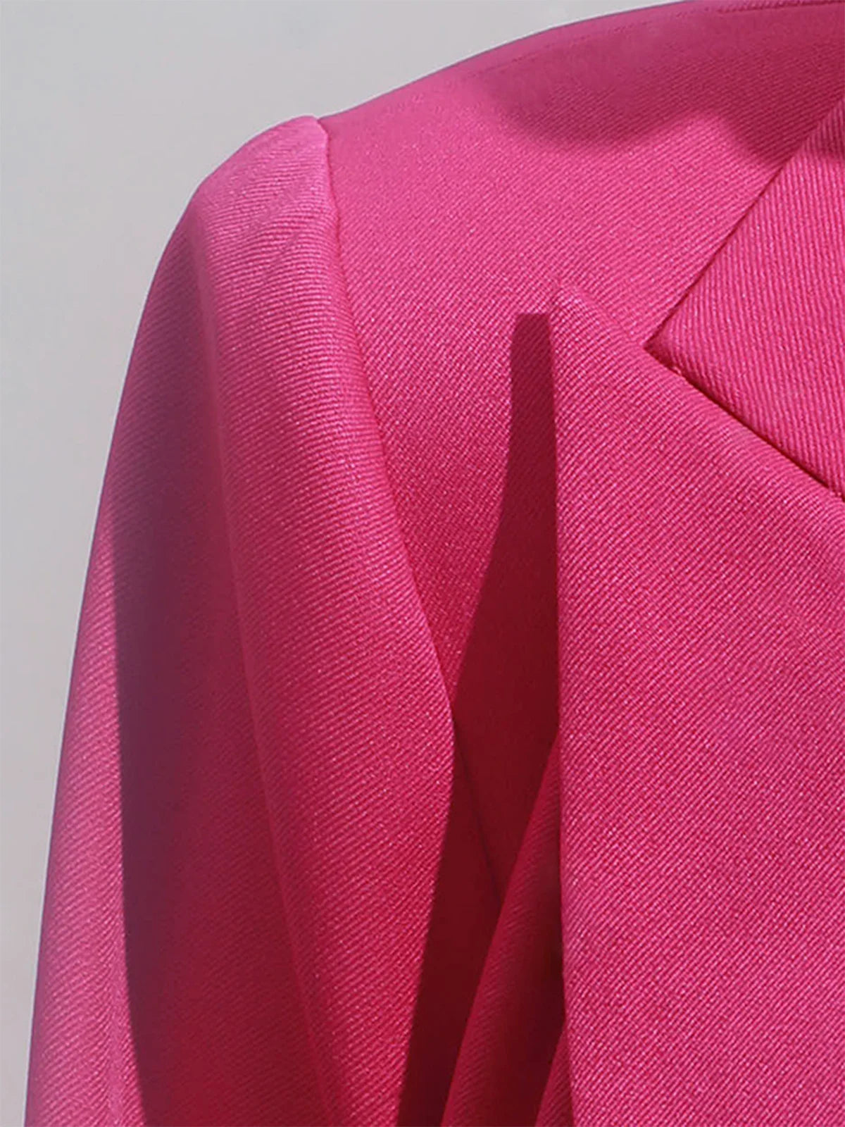 Lapel Collar Casual Plain Blazer