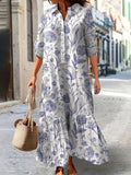Casual Floral Regular Fit Cotton Dress With No