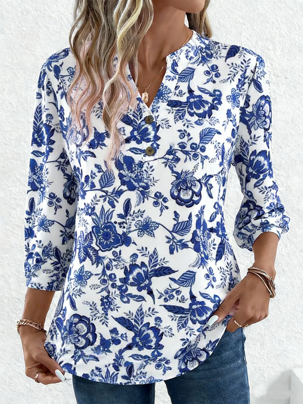 Floral Elegant Loose Cotton T-Shirt