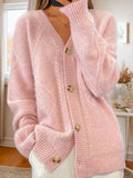 Casual Plain V Neck Cardigan