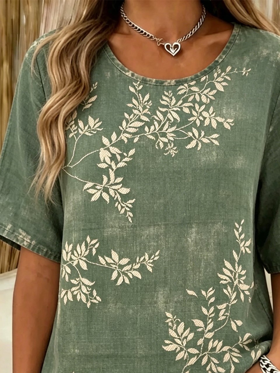 Cotton-Blend Vintage Crew Neck T-Shirt
