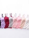 Women's Sleeveless Tank Top Summer Pearl white Plain Split Joint Modal Crew Neck Daily Going Out Simple Top