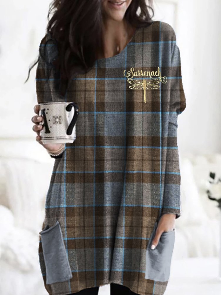 Outsiders TV plaid printed casual long sleeved Tunic