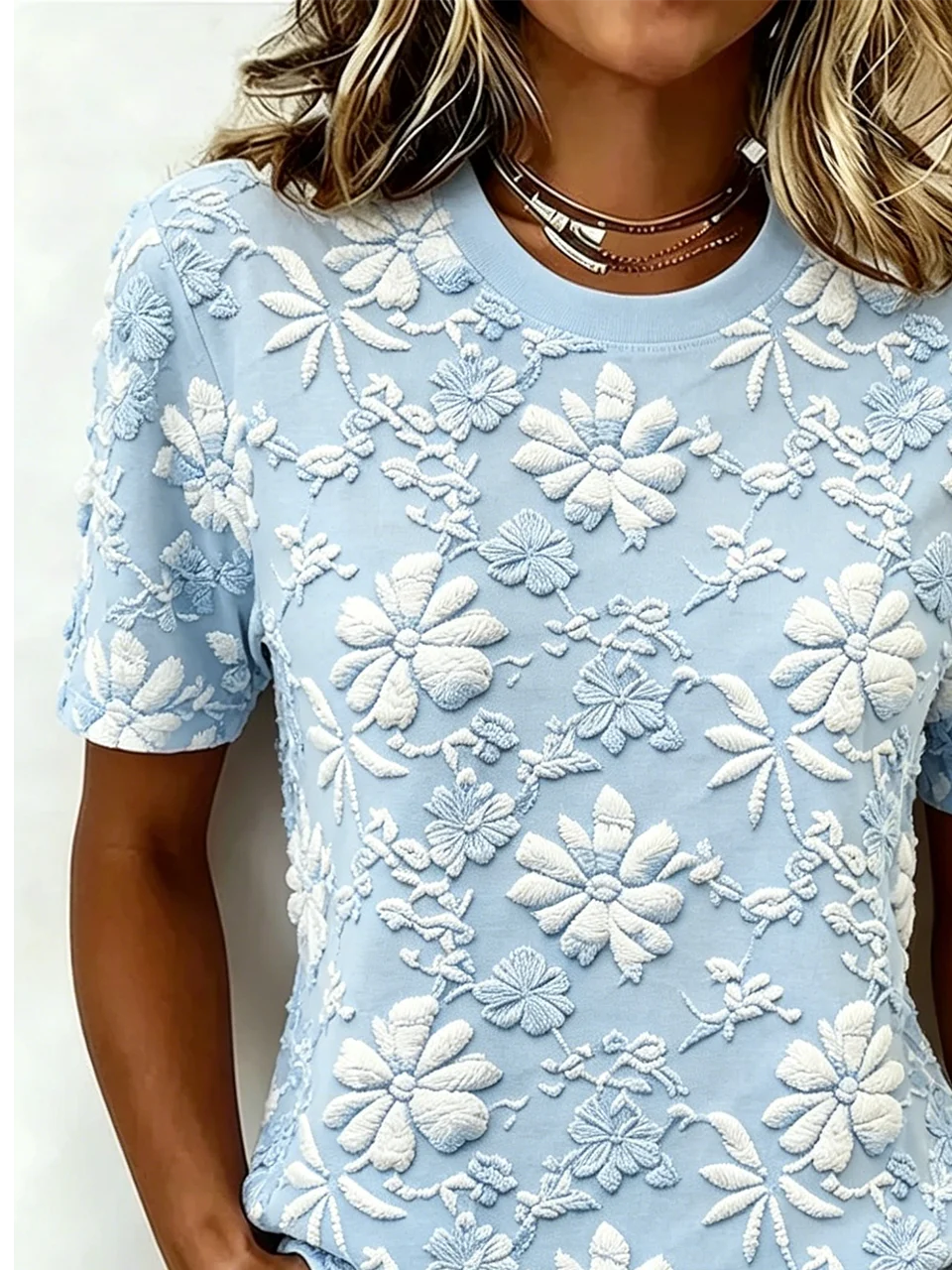 Cotton Casual Crew Neck T-Shirt