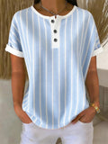 Others Striped Vintage Loose T-Shirt