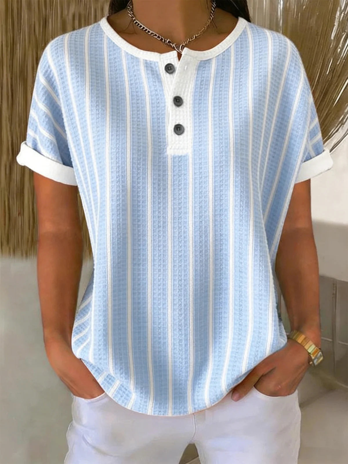 Others Striped Vintage Loose T-Shirt