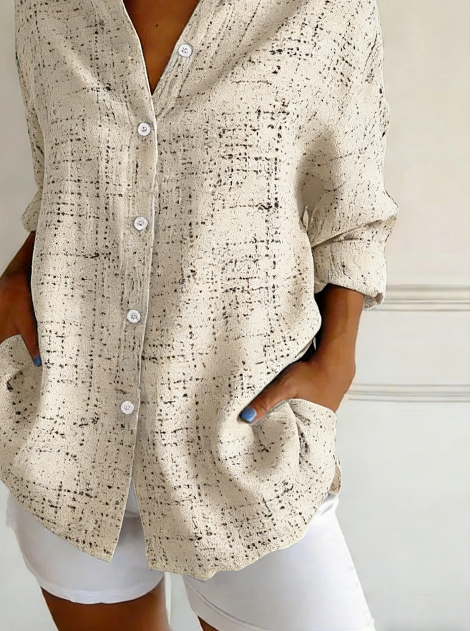 Shirt Collar Simple Plaid Loose Shirt