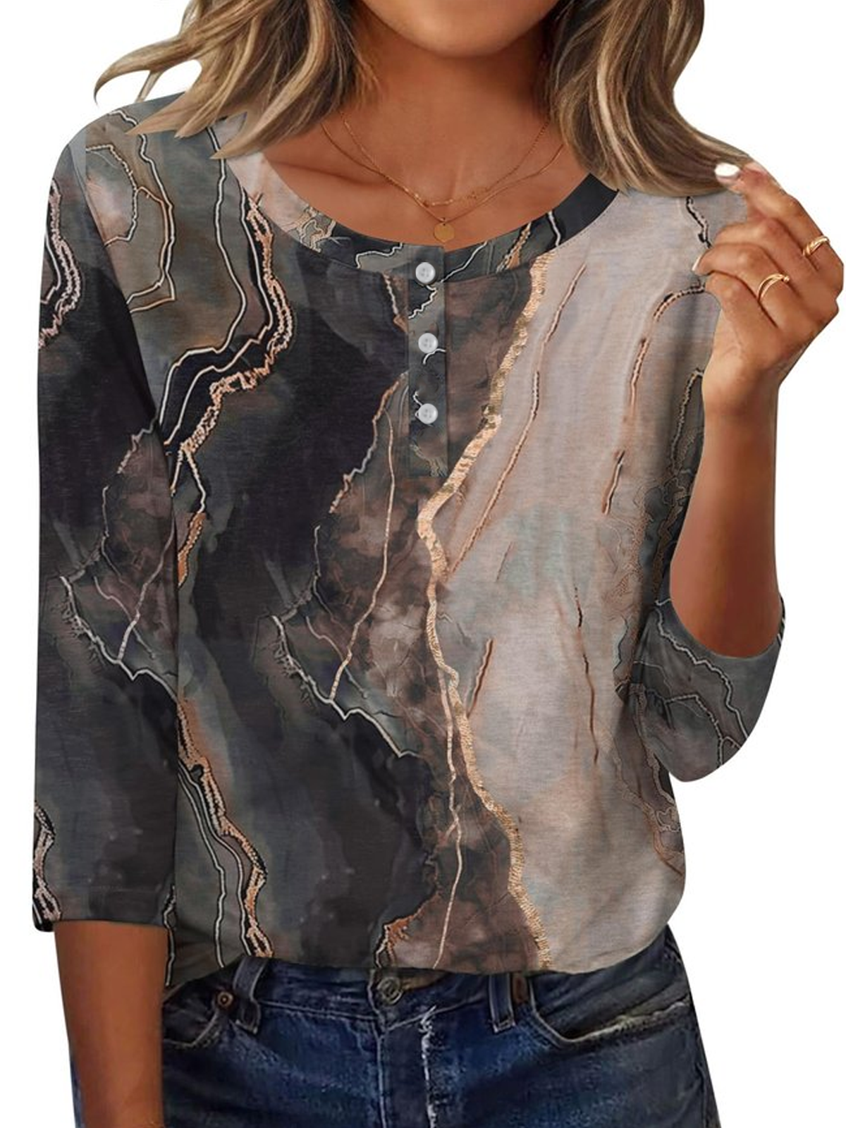 Cotton Casual Loose Crew Neck T-Shirt